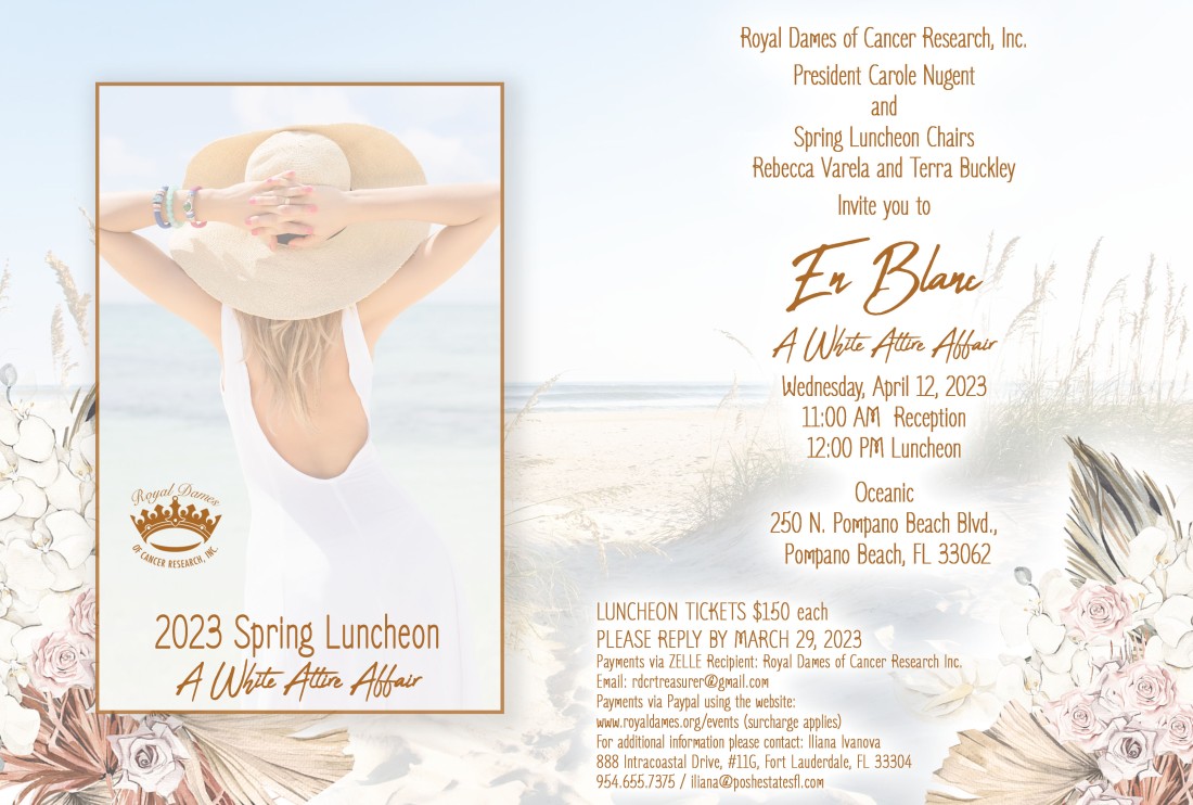 Events - Royal Dames of Cancer Research - 2023_Spring_Luncheon_Evite