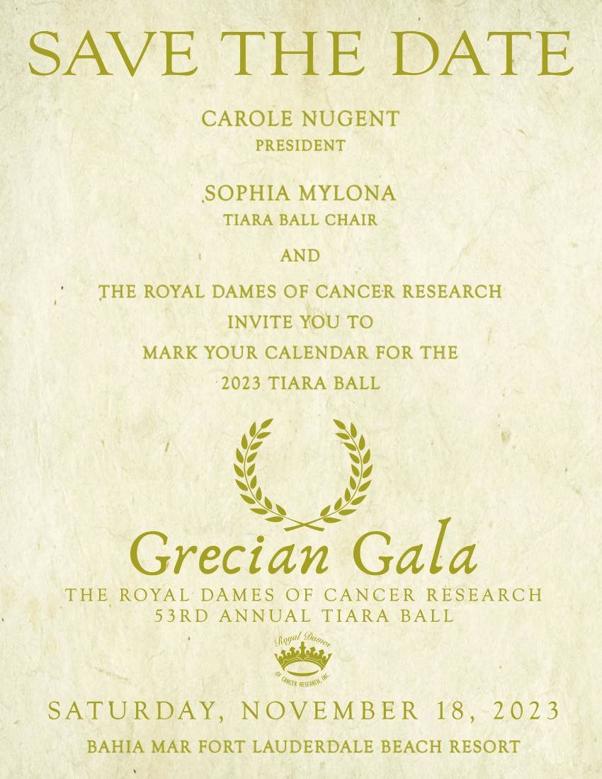 Events - Royal Dames of Cancer Research - 2023_Tiara_Ball_-_Save_the_Date